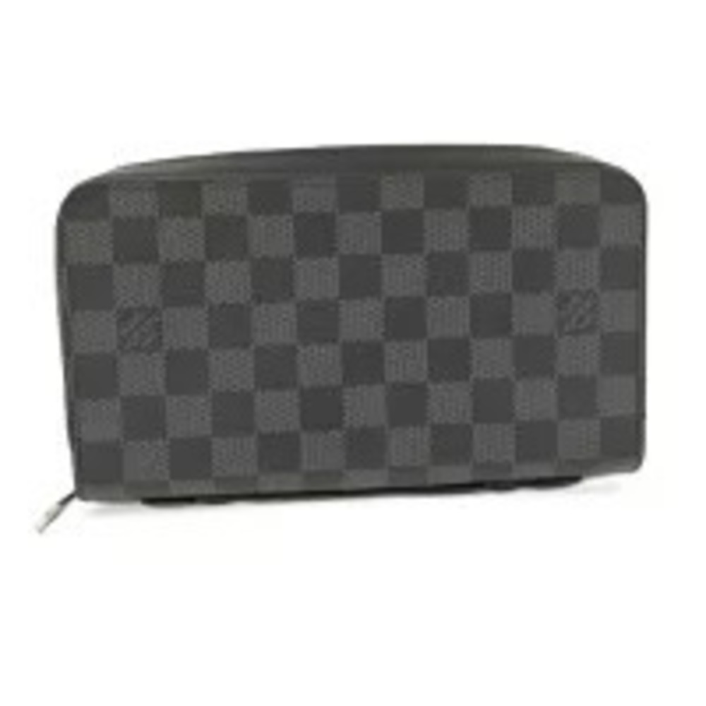 LOUIS VUITTON Zippy Round Zipper Long Wallet Damier Graphite Black